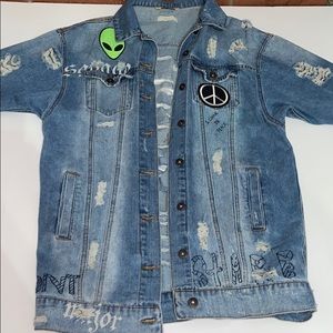 I come in peace jeans jacket